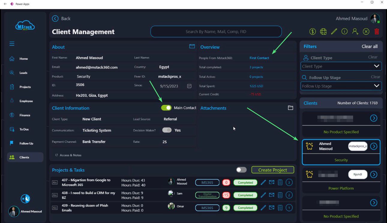 MStack360 CRM System